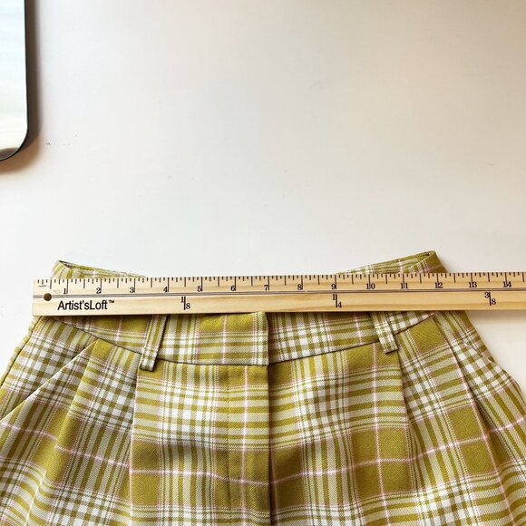 ASOS Bright Funky Plaid Pleat Front Tapered Pants Y2K Business Casual Size 0 - Picture 6 of 8